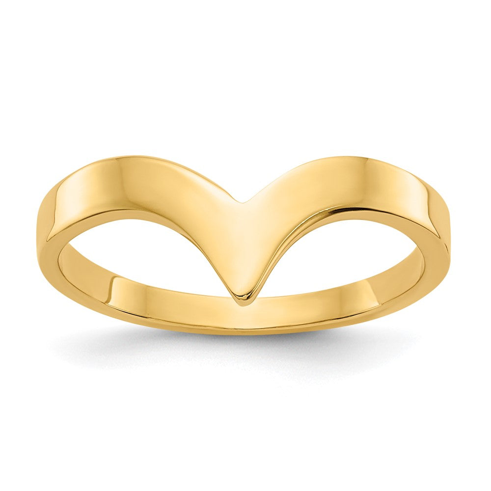 14k Polished Chevron Ring, Size 6