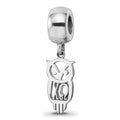 Sterling Silver Rhodium-plated LogoArt Chi Omega Own Charm on Bead, 0.67 x 0.31 mm