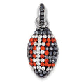 Sterling Silver Crystal Football Pendant, 0.59 g - ID5S9CP6051-0028L7