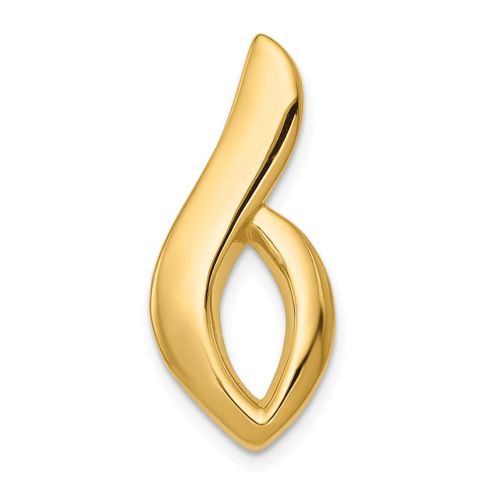 14K Polished Slide Fits up to 6mm Regular/8mm Fancy or Reversible Omega, 26 x 11 mm