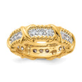 Kennedy Gold-tone Vermiel & CZ Unity Ring, Size 5, 6.75 mm