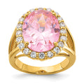 Kennedy Gold-tone Vermeil Simulated Kunzite & CZ Ring, Size 10