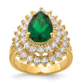 Kennedy Gold-plated Crystal and CZ Cocktail Ring, Size 7