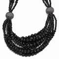 Kennedy Black Bead 17.25in w/ 2in ext Multi-strand Necklace, 17 mm