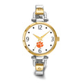 LogoArt Clemson University Elegant Ladies Two-tone Quartz Bracelet Watch