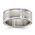 VANCOUVER CANUCKS STAINLESS STEEL LOGO BAND RING SIZE 9, 0.7 x 0.3 mm