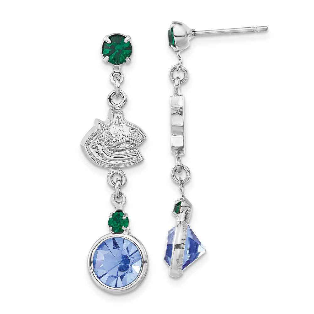NHL Vancouver Canucks Crystal Dangle Earrings, 41.6 x 10 mm