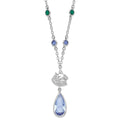 NHL Vancouver Canucks Silver-tone Crystal Drop w/ 3 ext Necklace, 19 mm