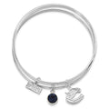 NHL Vancouver Canucks Silver-tone Crystal 3 pc Charm Bangle Set, 7 x 3 mm