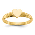 14k 5.0x5.0mm Closed Back Size 3 Childs Heart Signet Ring