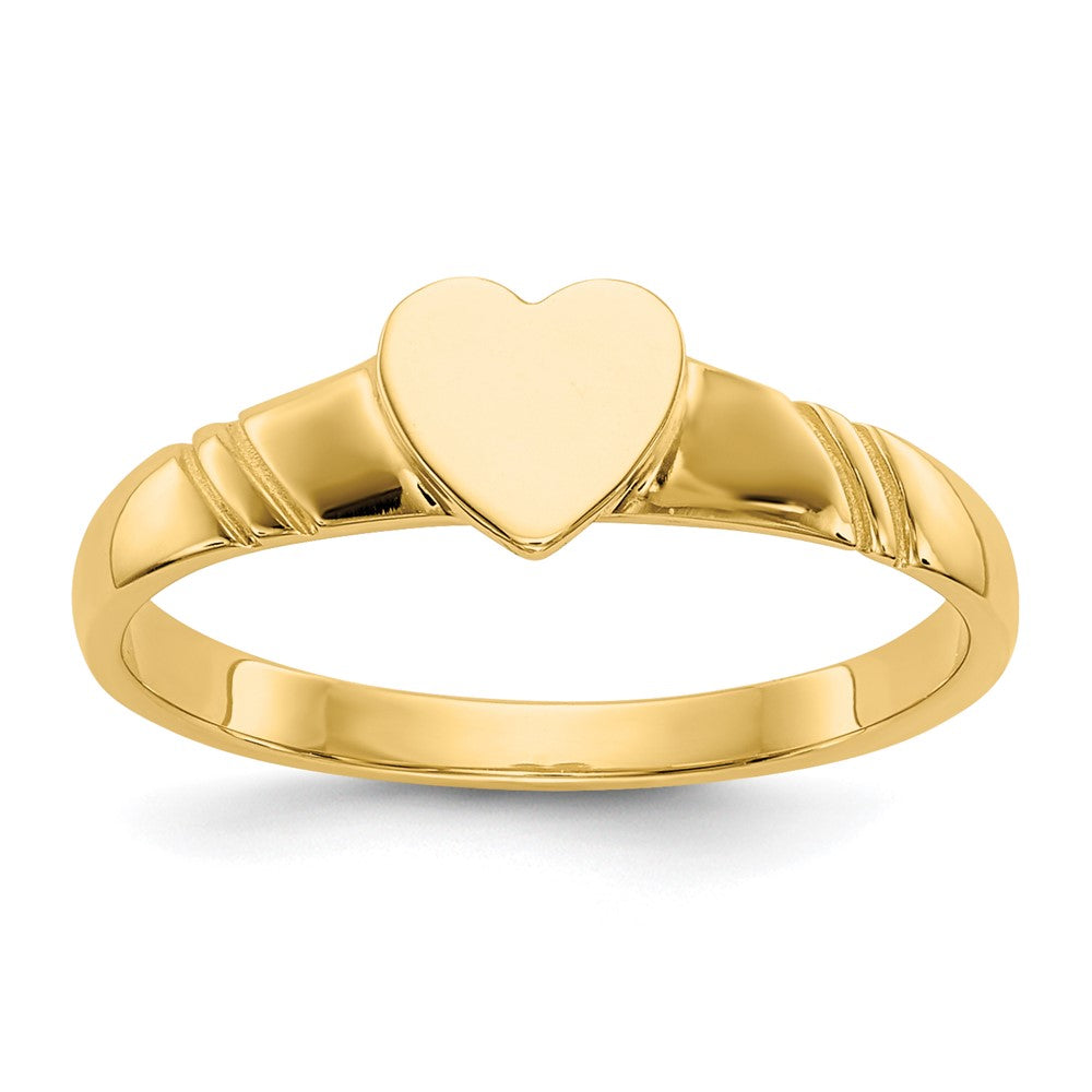 14k 5.0x5.0mm Closed Back Size 3 Childs Heart Signet Ring