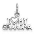 14k White Gold I HEART MY GRANDMA Charm, 12 x 15 mm