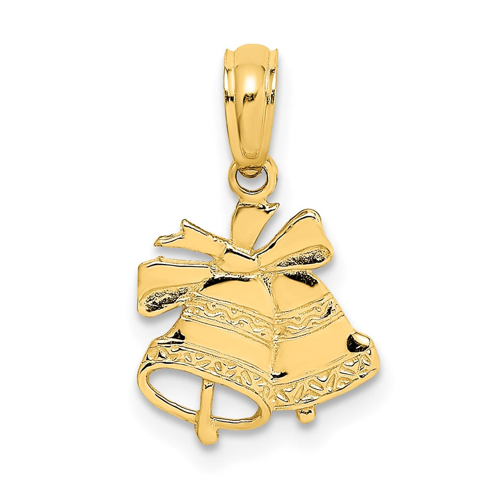 14k  Polished Christmas Bells Charm, 13.8 x 10.4 mm