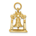 14k Solid Polished 3-D Liberty Bell Charm, 21 x 13 mm