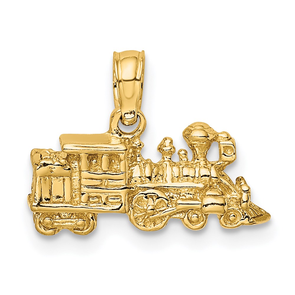 14k 3-D Miniature Train Charm, 7 x 16.3 mm