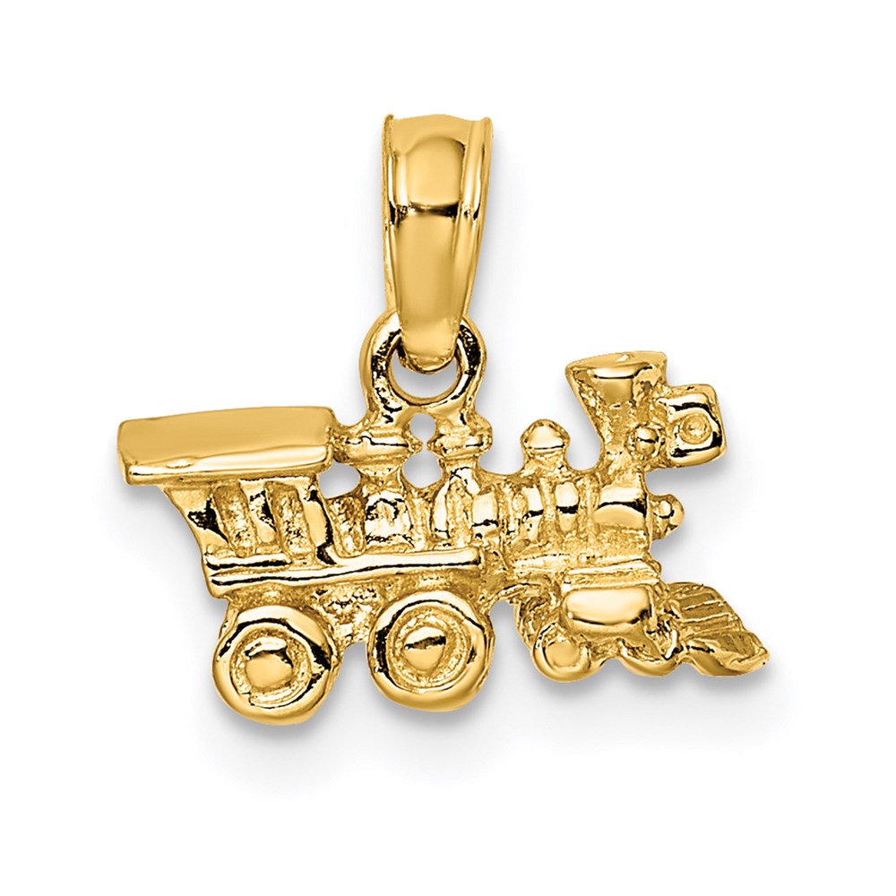 14k 3-D Miniature Train Charm, 6.3 x 13.3 mm
