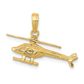 14k 3-D Moveable Rotor Helicopter Pendant, 15 x 24 mm
