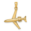 14k 3-D Jet Charm, 21.7 x 25.45 mm