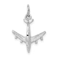 14k White Gold 3-D Airplane Charm, 21.5 x 16 mm