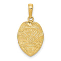 14k POLICE OFFICER Badge Pendant, 22 x 12 mm