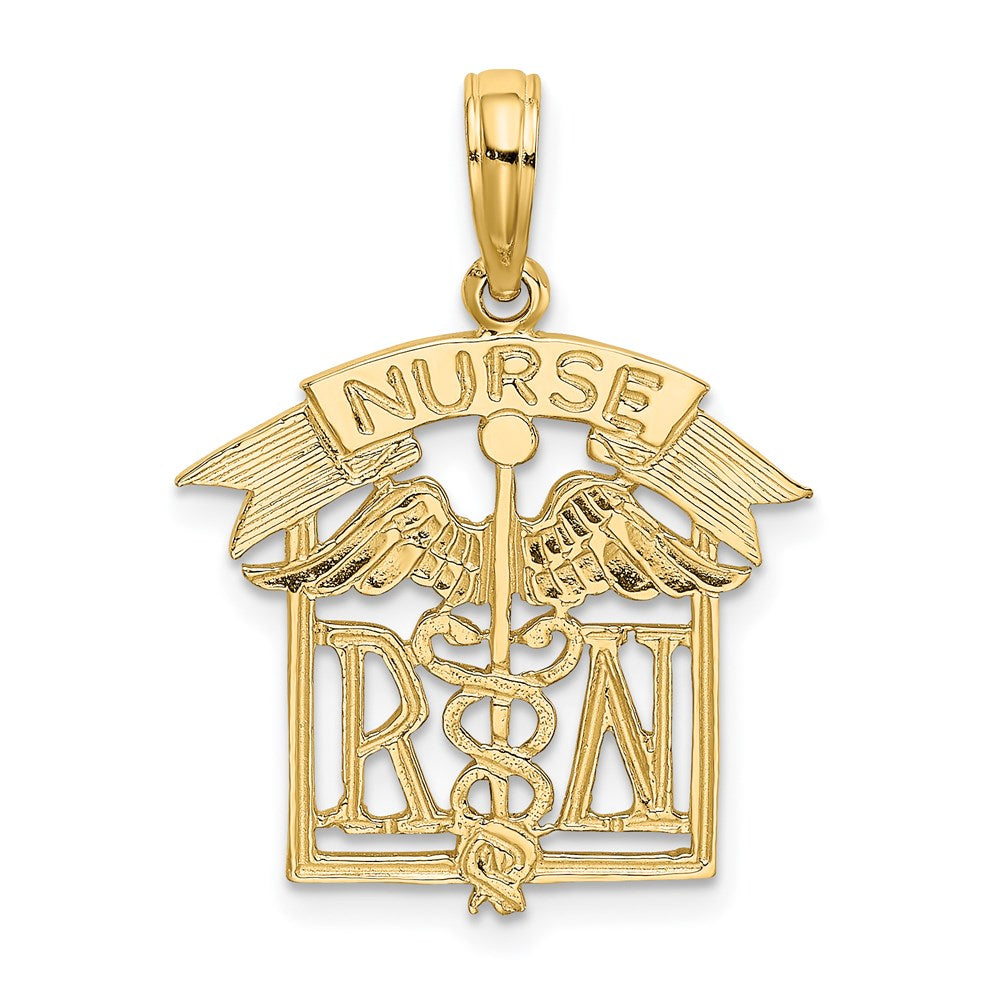 14k RN Registered NURSE Charm, 16.85 x 18.13 mm
