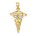 14k Caduceus Pendant, 23 x 12.5 mm