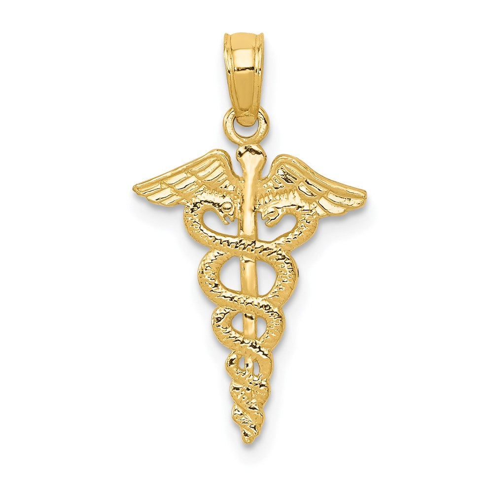 14k Caduceus Pendant, 23 x 12.5 mm