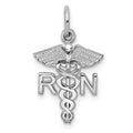 14k White Gold RN Registered Nurse Charm, 20 x 12 mm