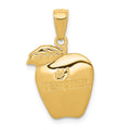 14k #1 TEACHER Apple Pendant, 22 x 14 mm