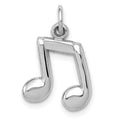 14K White Gold Polished Musical Notes Charm, 20 x 12 mm