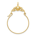 14k Polished Heart Charm Holder Pendant, 34 x 22 mm