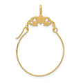14k Polished Butterflies Charm Holder Pendant, 35 x 20 mm
