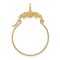 14k Polished Floral Charm Holder Pendant, 30 x 25 mm