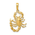 14k Scorpion Pendant, 23.5 x 10 mm