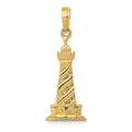 14k Cape Hatteras Lighthouse Pendant, 28 x 11 mm