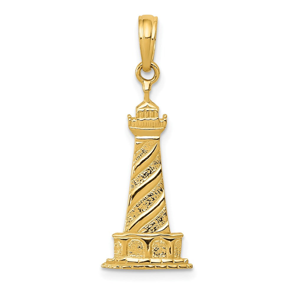 14k Cape Hatteras Lighthouse Pendant, 28 x 11 mm