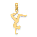 14k Solid Polished Gymnast Charm, 20.5 x 14.2 mm