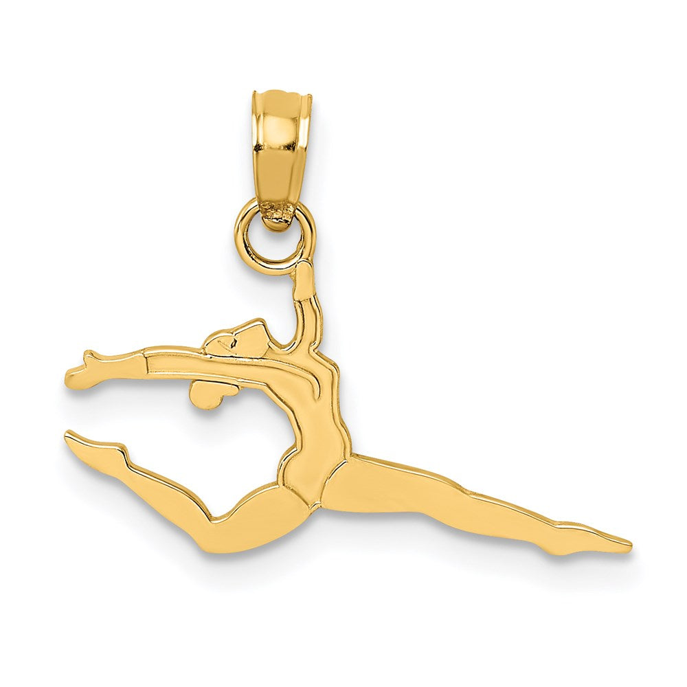 14k Solid Polished Gymnast Charm, 8.9 x 21.4 mm