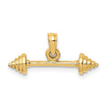 14K Solid Polished 3-D Dumbbell Charm, 9.17 x 20 mm
