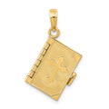 14K 3-D Bible with Lord's Prayer and Moveable Pages Pendant, 25 x 11 mm