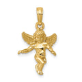 14k  3-D Polished Solid Angel Pendant, 21 x 14 mm
