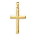 14k Polished Cross Pendant, 35 x 18 mm