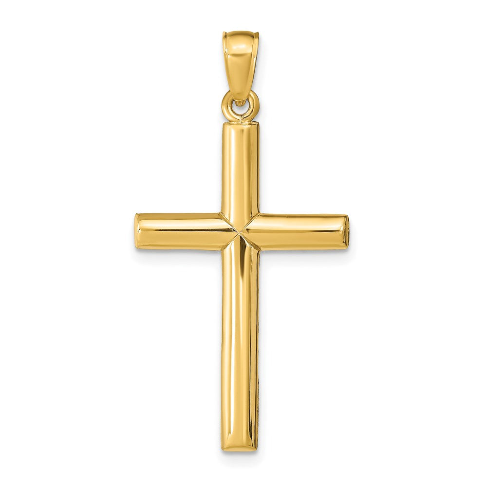 14k Polished Cross Pendant, 35 x 18 mm