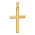 14k Polished Cross Pendant, 36.5 x 19.35 mm