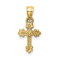 14k Tiny Budded Cross Charm, 20 x 10 mm