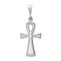 14k White Gold Ankh Cross Pendant, 36 x 15 mm