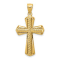 14k Twisted Cross Pendant, 39 x 21 mm