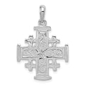 14k White Gold Jerusalem Cross Pendant, 32 x 23 mm