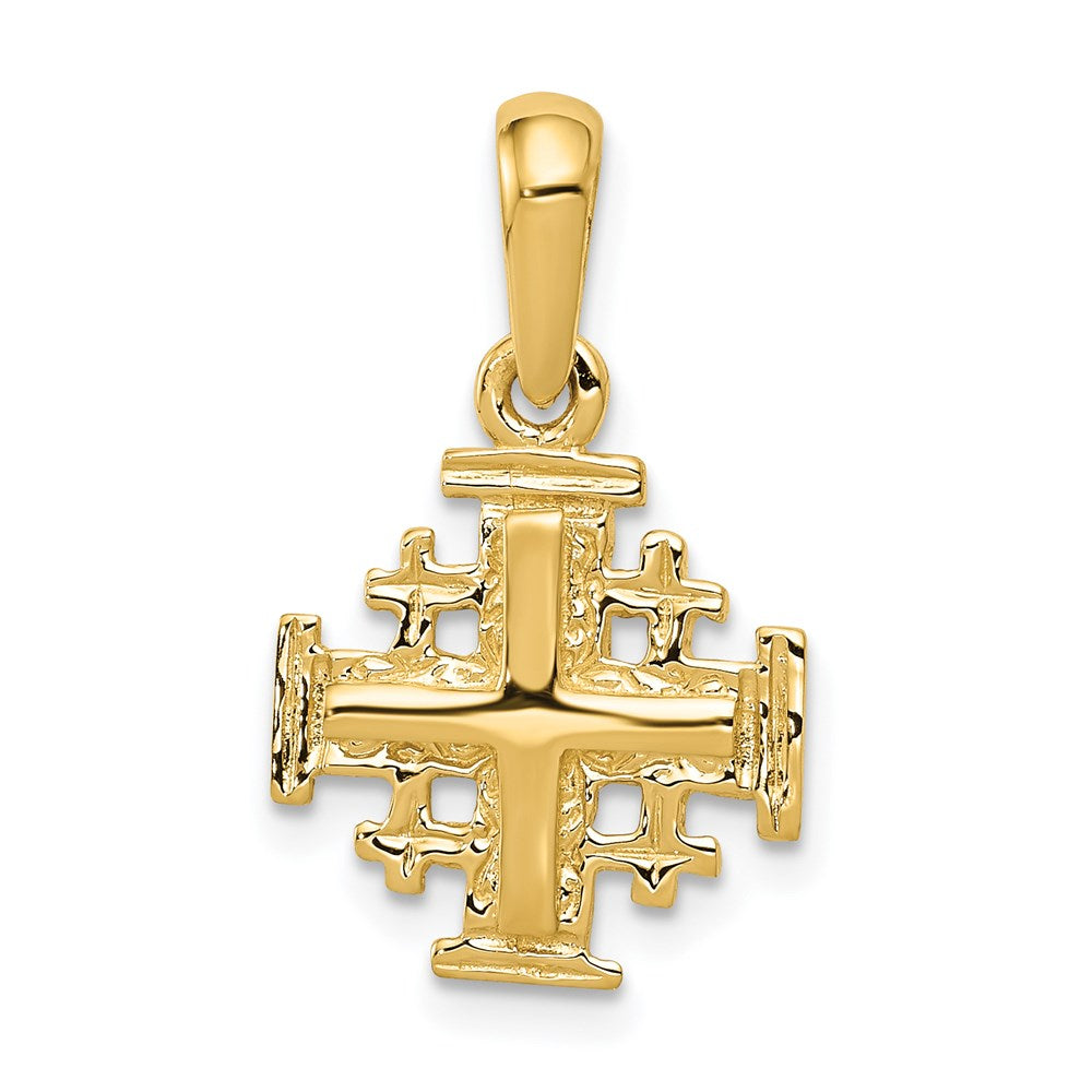 14k Jerusalem Cross Charm, 21 x 13 mm