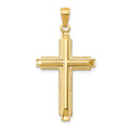 14k Polished Cross Pendant, 38 x 20 mm